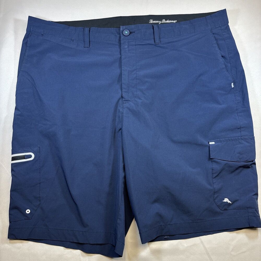 Tommy Bahama Cargo Shorts Mens 42 Navy IslandZone 10” Performance Utility Wear